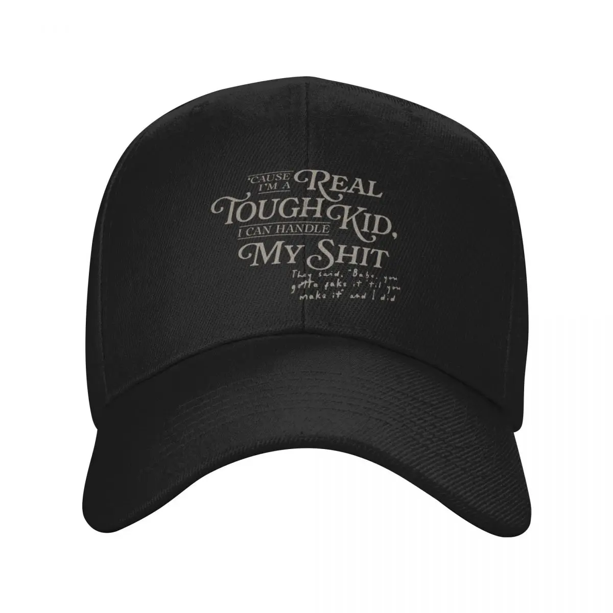 I'm A Real Tough Kid The Tortured Poets Department Baseball Cap Fishing cap black Trucker Cap Rave Woman Men's