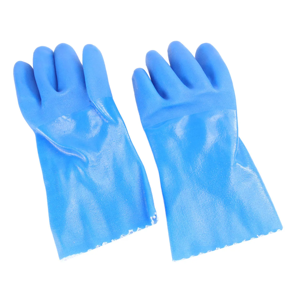

2Pair Non-Slip Labour Gloves Long Cuff Industrial Rubber Frosted Skidproof Waterproof Oil Resistant Gloves for Fishing Home