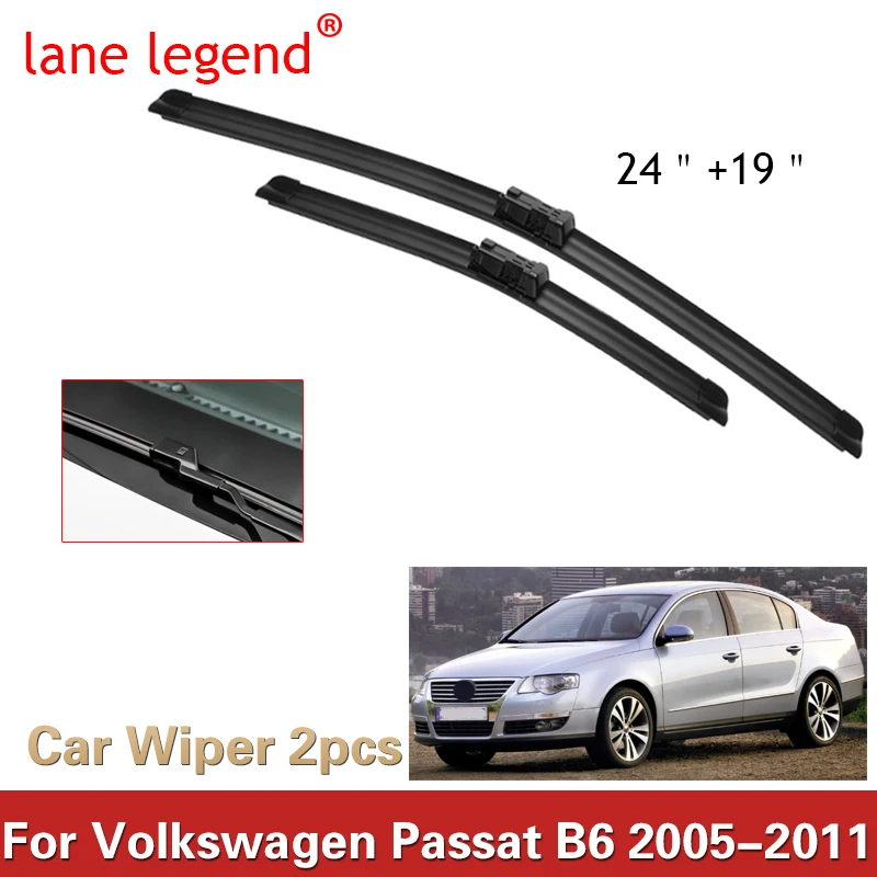 

Wiper LHD Front Wiper Blades For VW Volkswagen Passat B6 2005 - 2011 Windshield Windscreen Window Car Rain Brushes 24''+19''