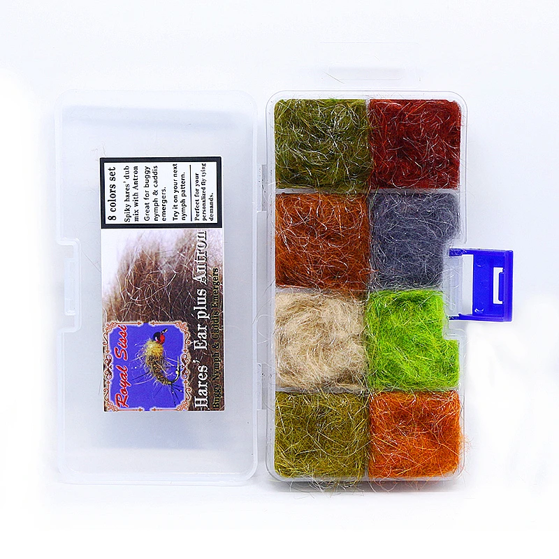 new 8colors boxed caddis fly dub life cycle nymph dubbing for Aquatic insects rabbit guard hairs fly dubbing plus antron fiber