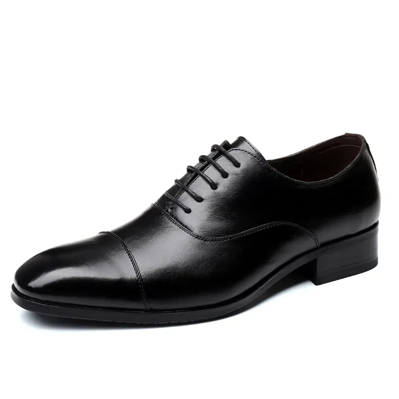 Men\'s Dress Shoes Square Toe Gentlemen Leather Shoes Trendy Business Style Slip On Fashion Men Shoes 2020 new