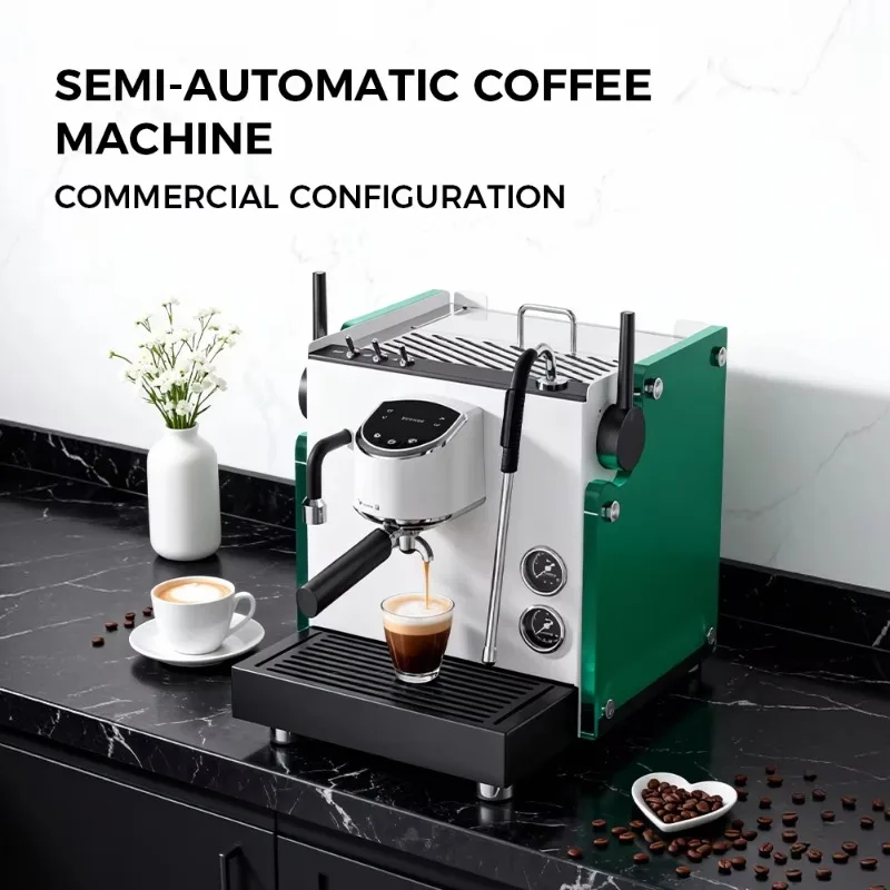 Professional 2850W 2L Water Tank Dual Boilers Semi-Automatic Espresso Machine with Milk Frother & Programmable Settings