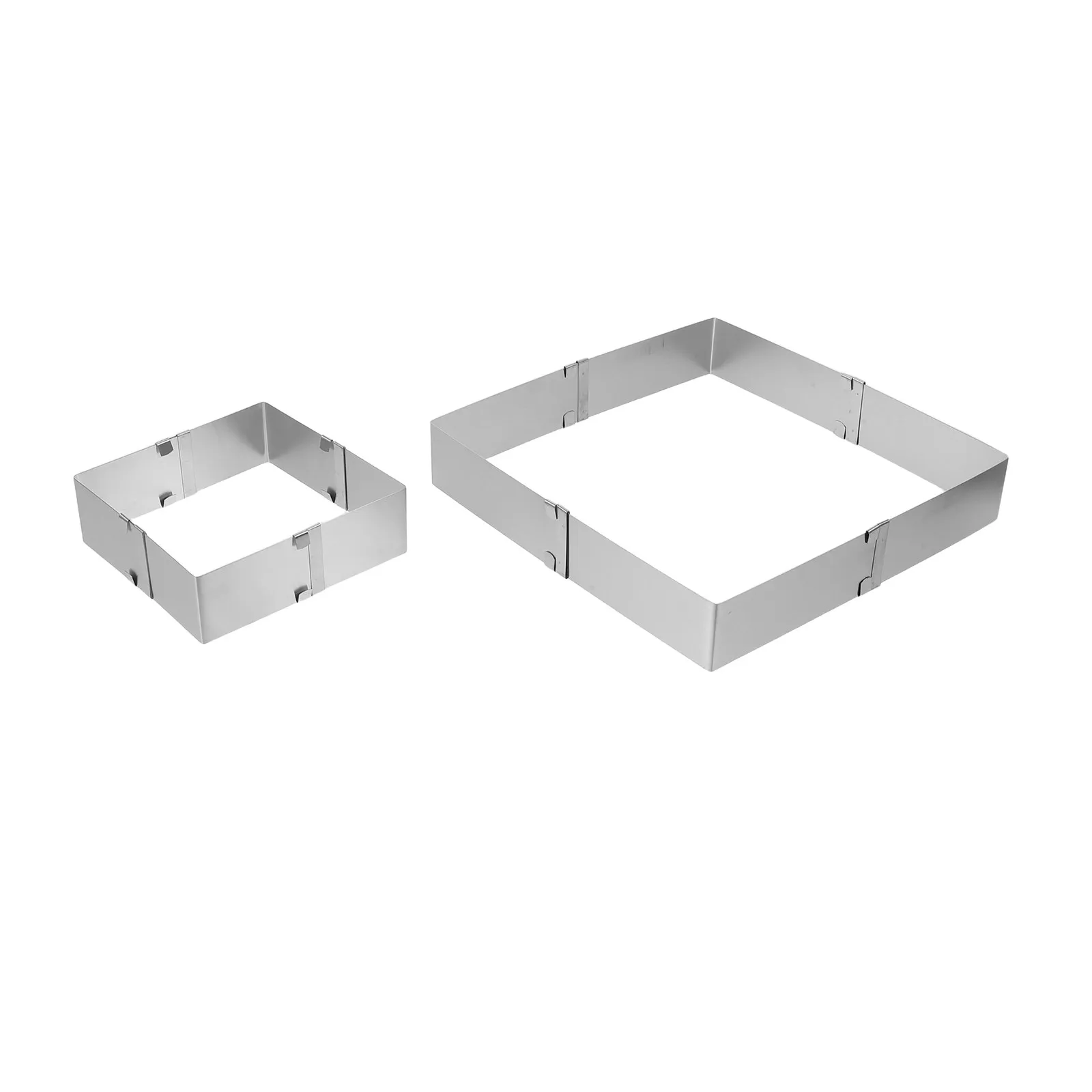 

2Pcs Adjustable Stainless Steel Mousse Rings Square Extendable Cake Mold for Birthday Party Dessert Pastry Baking Tool Kitchen
