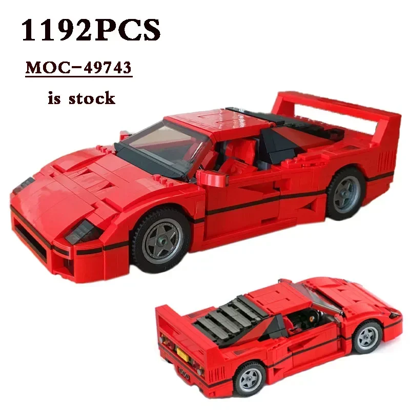 Klasyczna 10248 wyścigowa F40 kompatybilny MOC-49743 samochód sportowy 1192 szt. Splicingu klocki do budowy Model zabawkowy DIY prezent dla dzieci