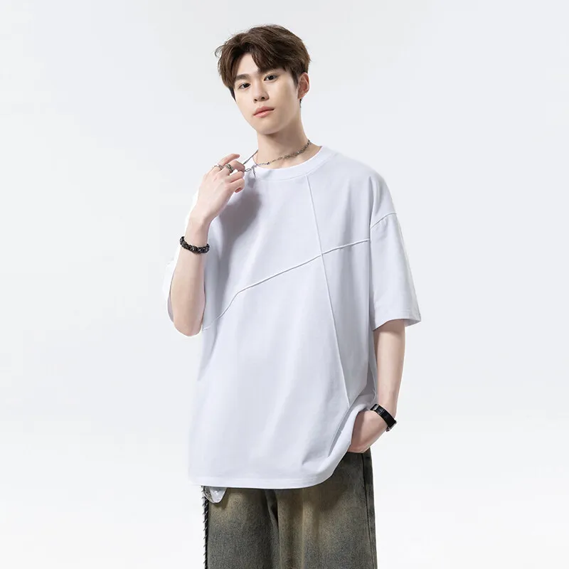 

Men's Cotton T-shirt Solid 5XL Mens Oversized T Shirts Fashion Tee Shirts Casual Wear Summer Tshirt Big Size for Man