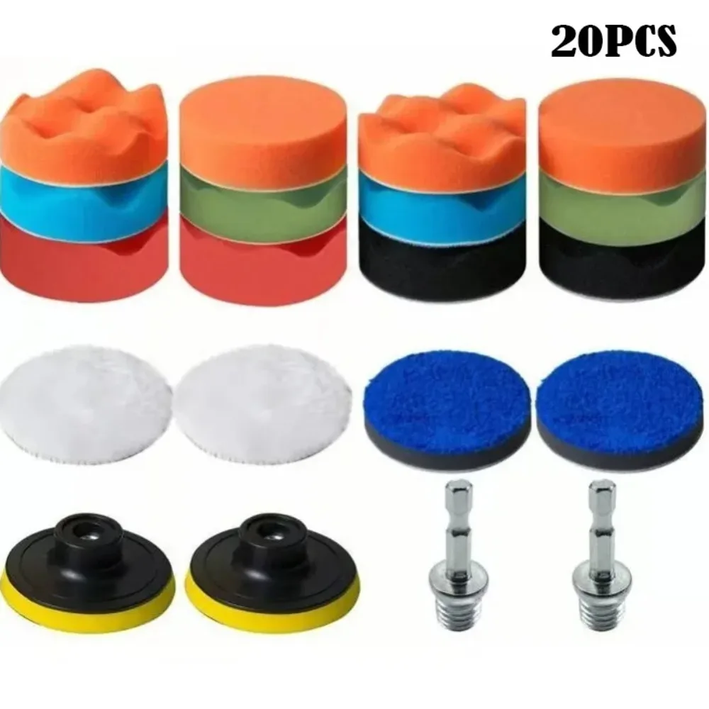 

1set Car Care Pads Drill Brush Set Car Polishing Pad Hand Polishing Machine Wet Polishing Sponge Car Bodies