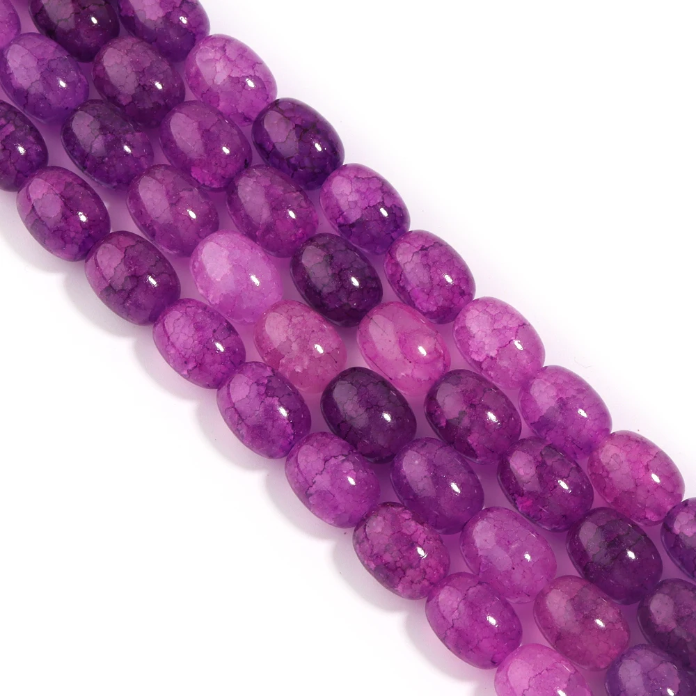 Ongeveer 28 stks 10x14mm Kleurrijke Glazen Kralen Vat Vorm Losse Spacer Kralen Voor Sieraden Maken DIY Armband ketting Accessoires