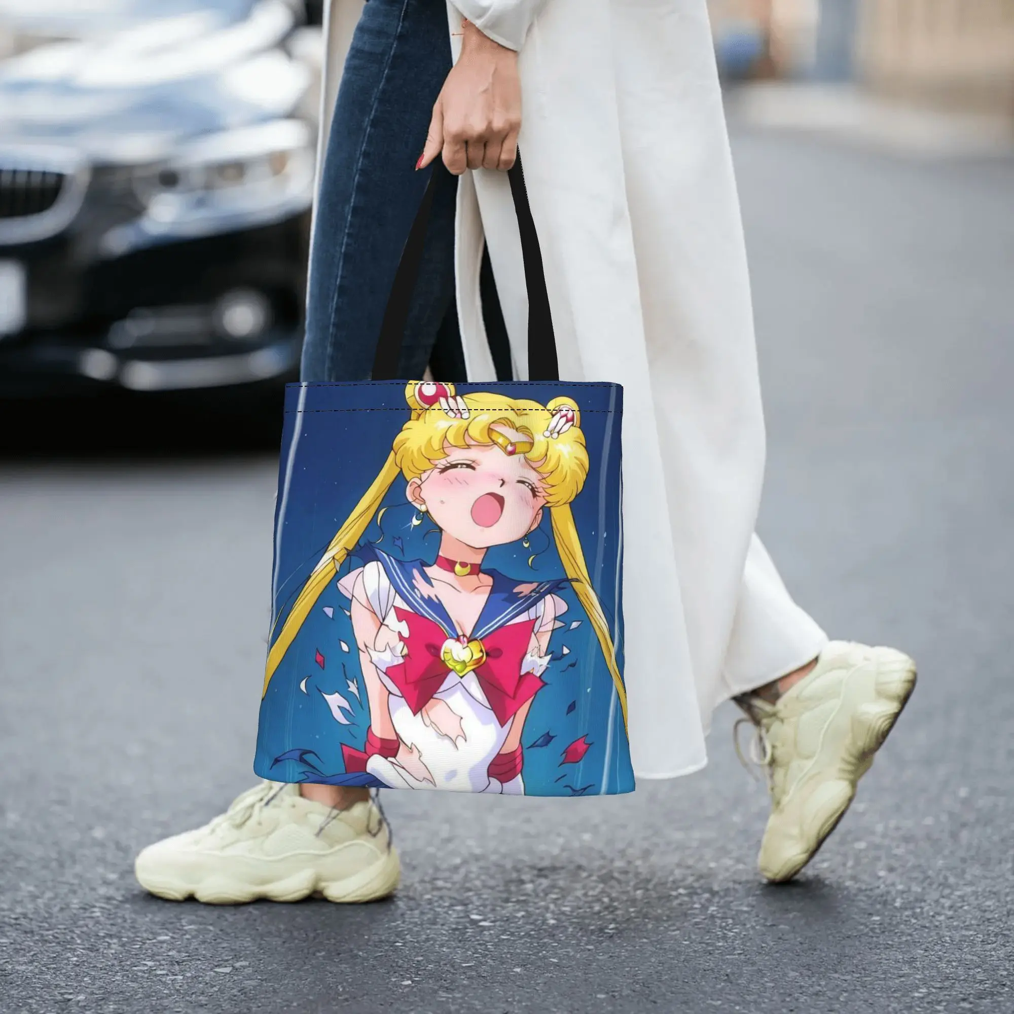 Back to school season Usagi Tsukino (3) Sailor Moon Canvas Tote Bag Perfect for Travel Women's Top-Handle Bags - view 4