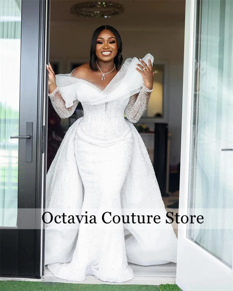

White V N Wedding Dress Bead Crystal Rhinestone Luxury Dress Women 2025 High Quality Formal Gown With Detachable Tail Customized