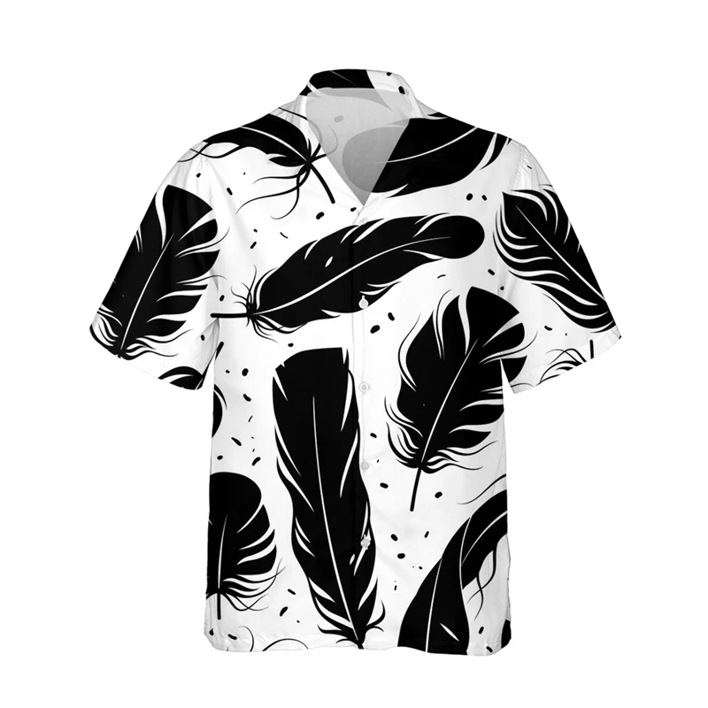 

Funny Feather 3d Print T Shirts Tops Fashion Summer Hawaii Beach Men Women Lapel Loose Short Sleeve Button Tee Top Shirt Clothes