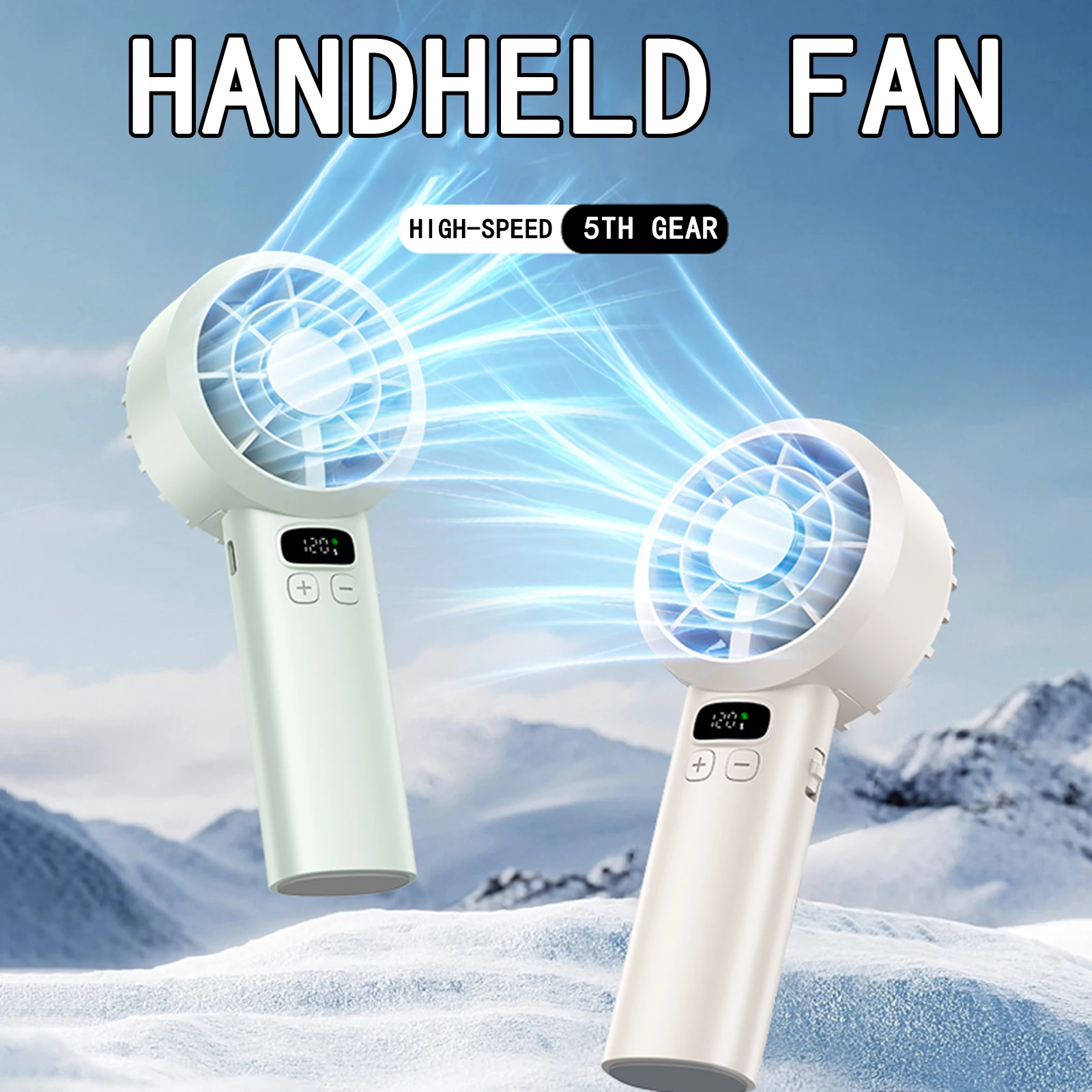 

Портативный ручной вентилятор емкостью 1200 мАч с двойным ледяным охлаждением, высокоскоростной перезаряжаемый USB-вентилятор, мини-вентилятор, портативный вентилятор с зарядкой через USB ﻿ ﻿