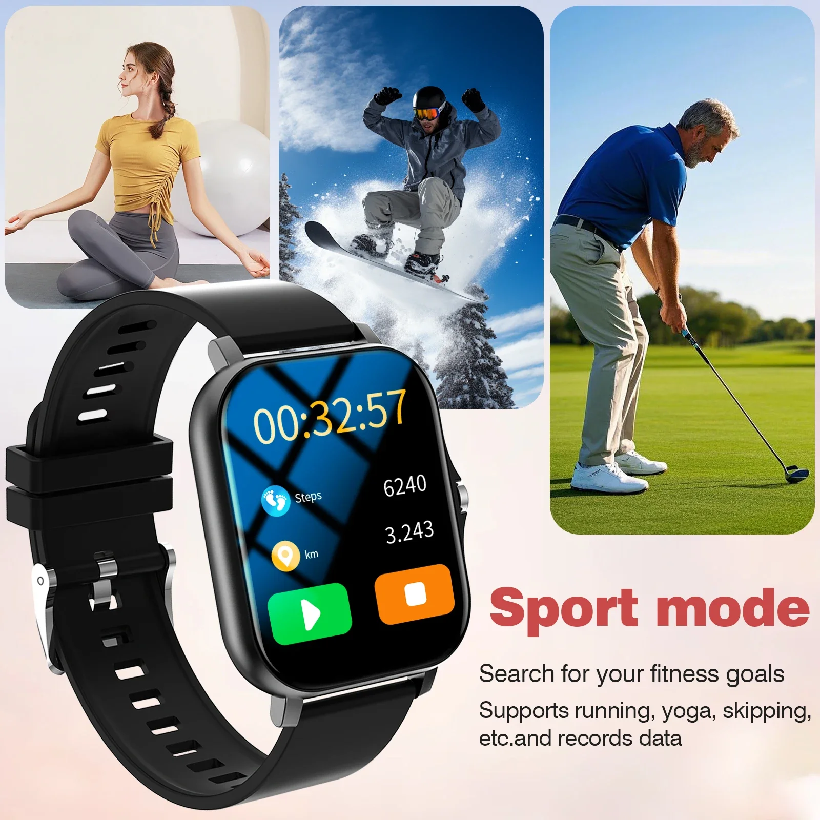 Smartwatch (responte/fazer chamadas), para mulheres e homens, display HD unissex, pedômetro rastreador de atividade fitness, relógios inteligentes