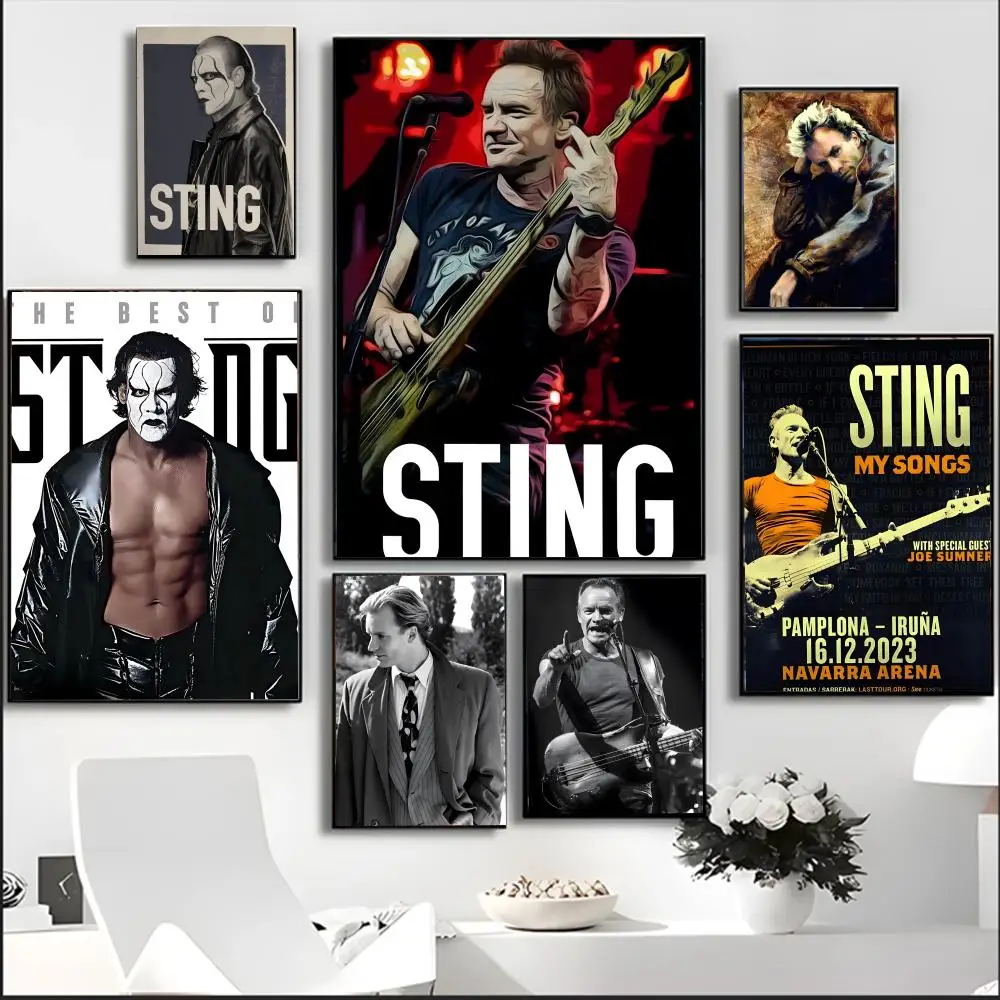 Póster de cantante de leyenda famosa, Actor Sting-S, impresiones de pared para sala de estar, dormitorio, oficina, decoración del hogar, regalo