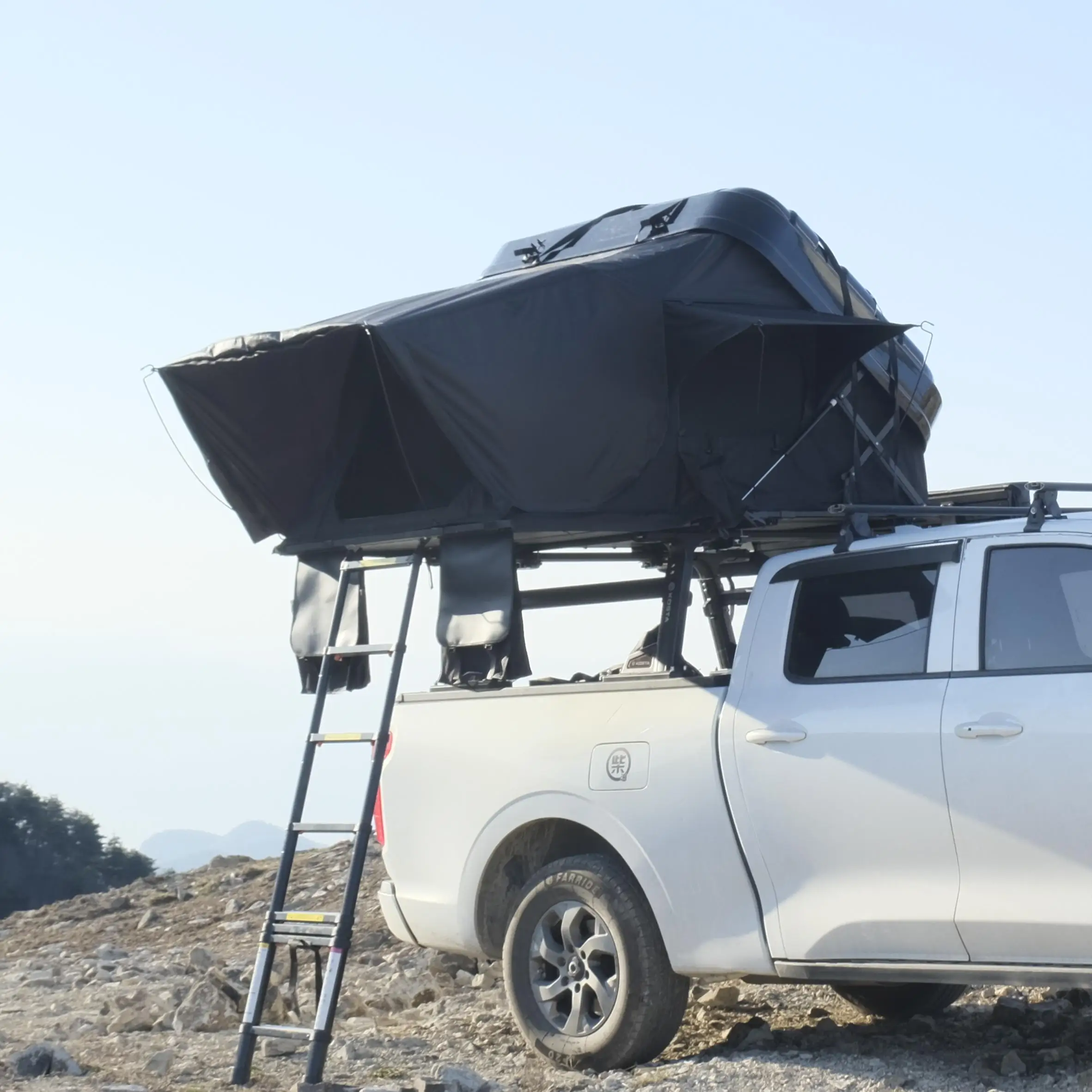 خيمة سقف أوتوماتيكية بالكامل مقاومة للماء ومقاومة للبرودة لسيارات الدفع الرباعي/نسيج أكسفورد سيدان للتخييم في الهواء الطلق والسفر وبناء خالي من السيارة #6