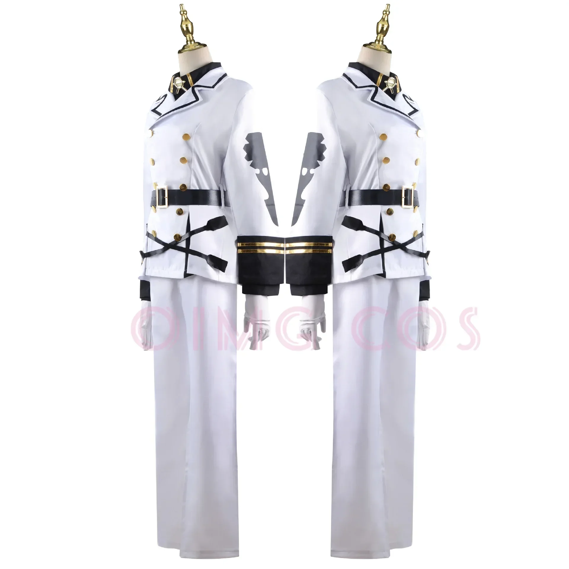 Serafino della fine Mikaela Hyakuya Costume Cosplay Parrucca uniforme Costumi cinesi Stile Anime Gioco di Halloween Splendore opulento