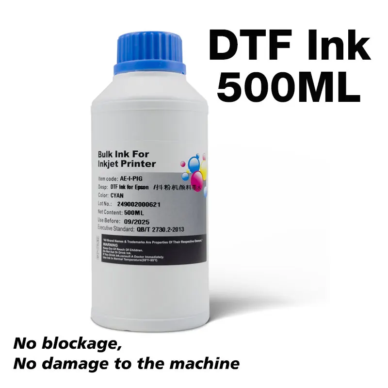 500ML DTF Ink For Epson L1800 L800 L805 I3200 7880 1390 Modified Printer Direct Transfer Film PET Film Ordinary Quality Eco