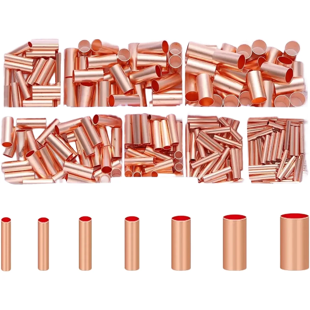 

250 шт. медных соединителей для труб из латуни для электропроводки с диаметром внешней поверхности от 1,5 мм до 6 мм