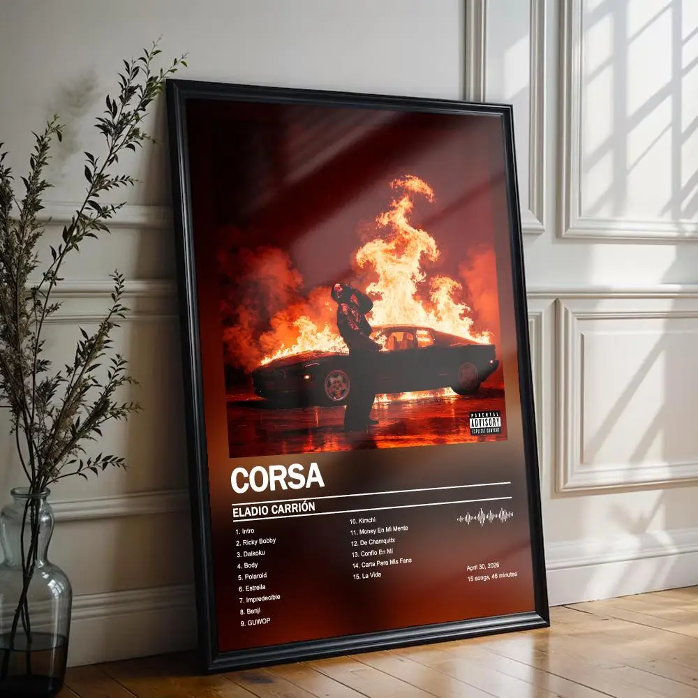 Eladio Carrion Corsa Poster Peelable Self-Adhesive Stickers, Frameless Wall Art Decals for Bedroom Living Room Home Decor