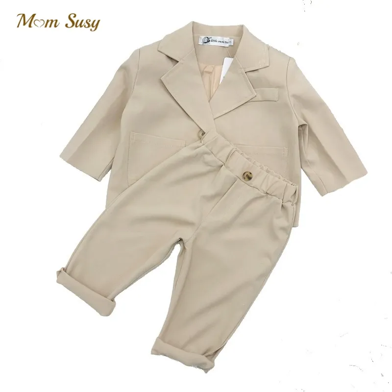 

Fashion Baby Girl Boy Formal Clothes Set Suit Jacket+Pant 2PCS Infant Toddler Child Solid Color Clothing Baby Clothes 1-7Y