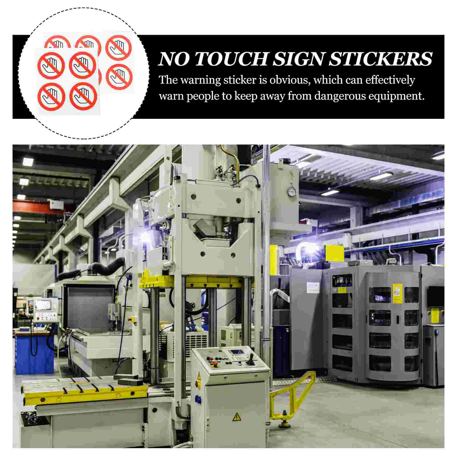 10 Pcs Do Not Touch Sign Sticker Safety Labels Car Stickers Machine Caution Round Work