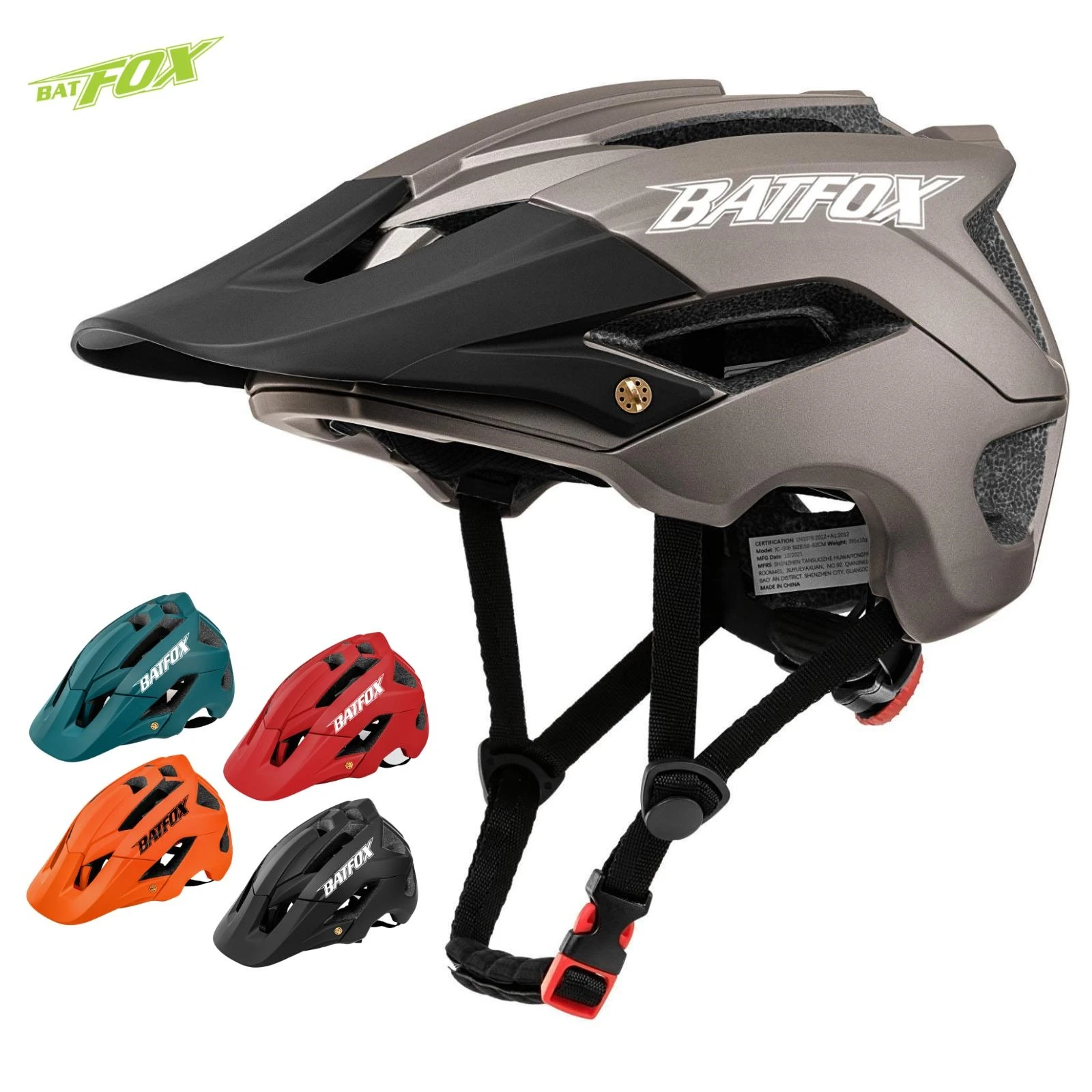 Batfox MTB DH Cycling Helmet Ultralight Road Mountain Bicycle Integrally-molded Helmet Men Women Ultralight Bike Cross Equipment