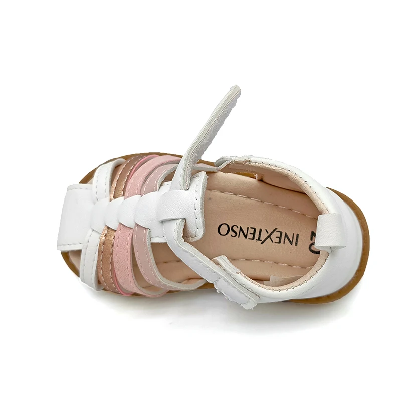 NEW DESIGN 1pair closed Toe PU leather Girl/Boy Children Sandals Orthopedic shoes, kid Soft  Sandals