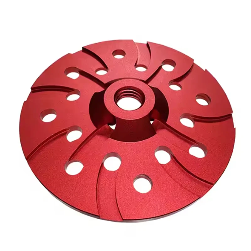 CNC Machineinhg Service Custom CNC Machineing Red Anodized Aluminum Alloy Turbine-Shaped Mechanical Accessories Parts