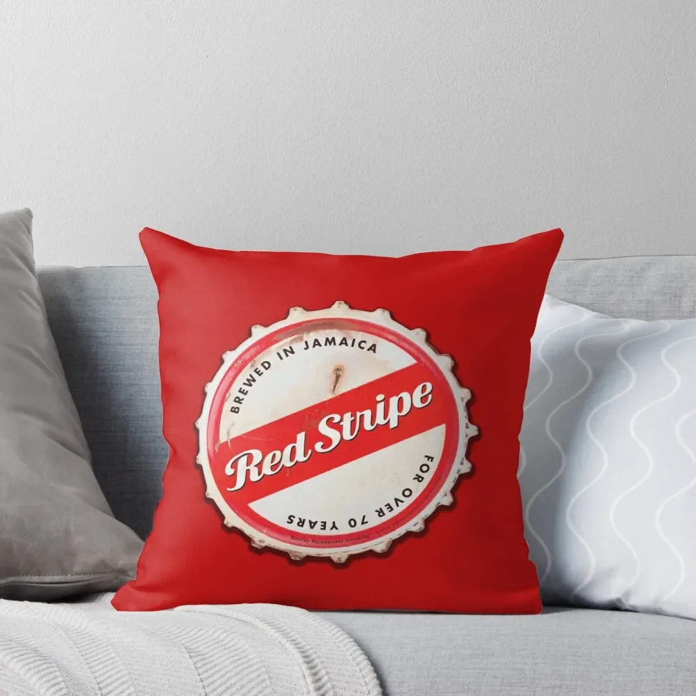 

Red Stripe Bottle Cap Throw Pillow luxury throw pillow covers luxury sofa pillows Sofa Cover pillow