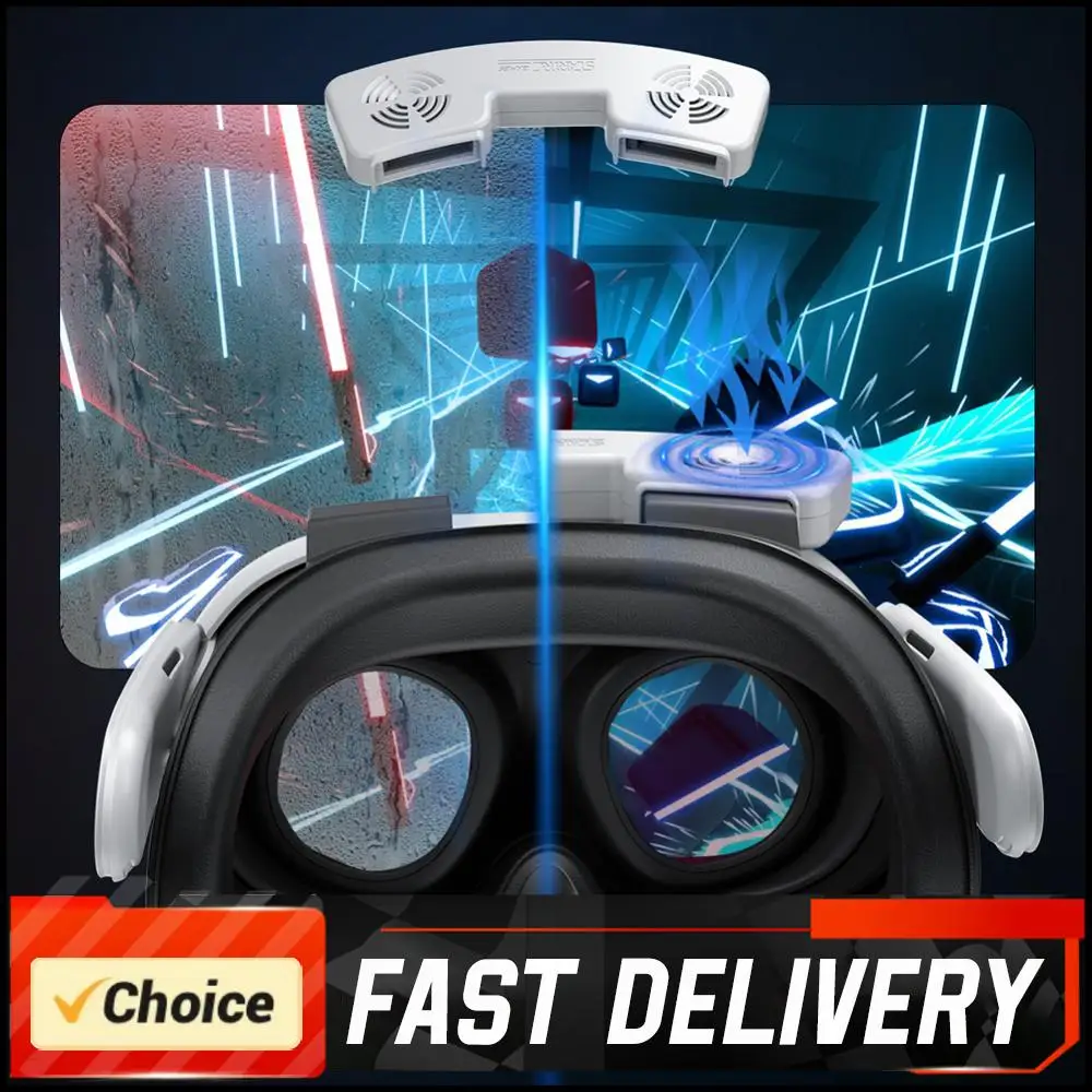 VR مروحة التبريد دوران الهواء تنفس مروحة التبريد غطاء الوجه 3 سرعات مع وسادة الوجه PU لسماعة ميتا كويست 3 VR #5