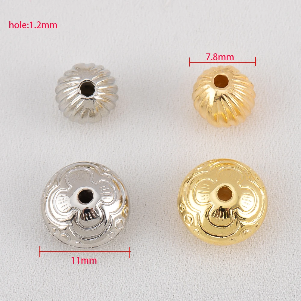 50pcs/lot Minimalist Style CCB Plastic Textured Spacer Beads For DIY Bracelet Lantern Beads Loose Bead Jewelry Craft Supplies