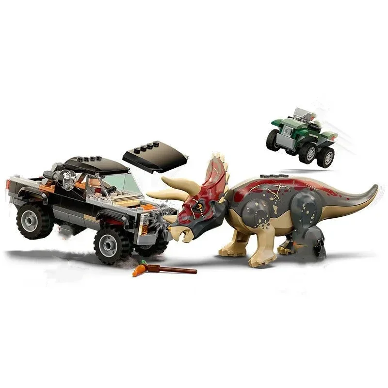 Ensemble de blocs de construction de dinosaures de la série de films pour enfants, briques de modèle MOC, tricératops compatibles, monde d'aventure, jouets cadeaux, 76950