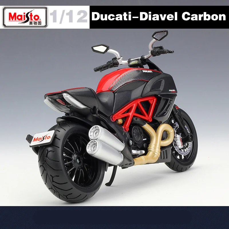 Maisto 1:12 DUCATI Diavel 탄소 합금 오토바이 모델, 다이캐스트 금속 스트리트 레이스 오토바이 모델, 시뮬레이션 어린이 장난감 선물