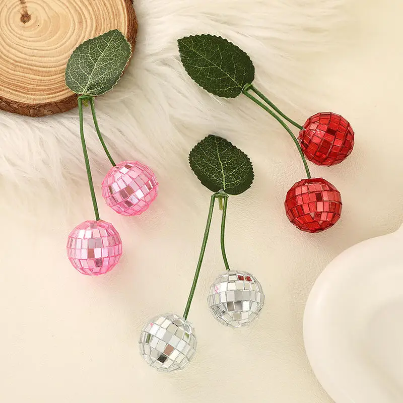 حفلة عيد ميلاد جو ديكور الكرز ديسكو كرات ديكور المنزل كرات فريدة من نوعها الكرز ديسكو كرات مرآة الزجاج يحاكي #2