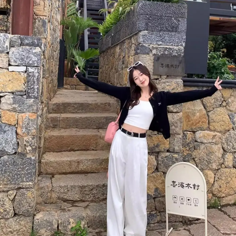 Suéteres de ganchillo con lazo liso para mujer, cárdigans de manga larga para otoño y primavera, abrigos cortos holgados y ajustados de estilo Preppy Y2K, ropa de calle