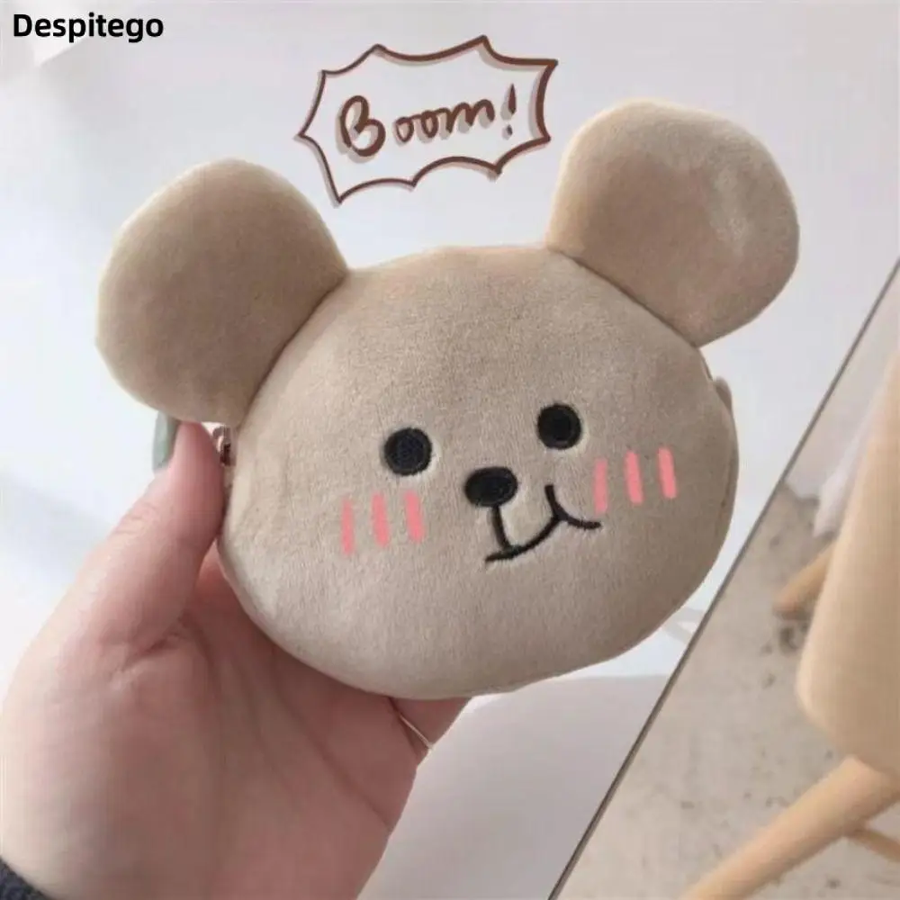 

Cute Plush Bear Coin Purse Cartoon Key Chain Storage Bag Student Backpack Pendant Small Item Bag Decoration