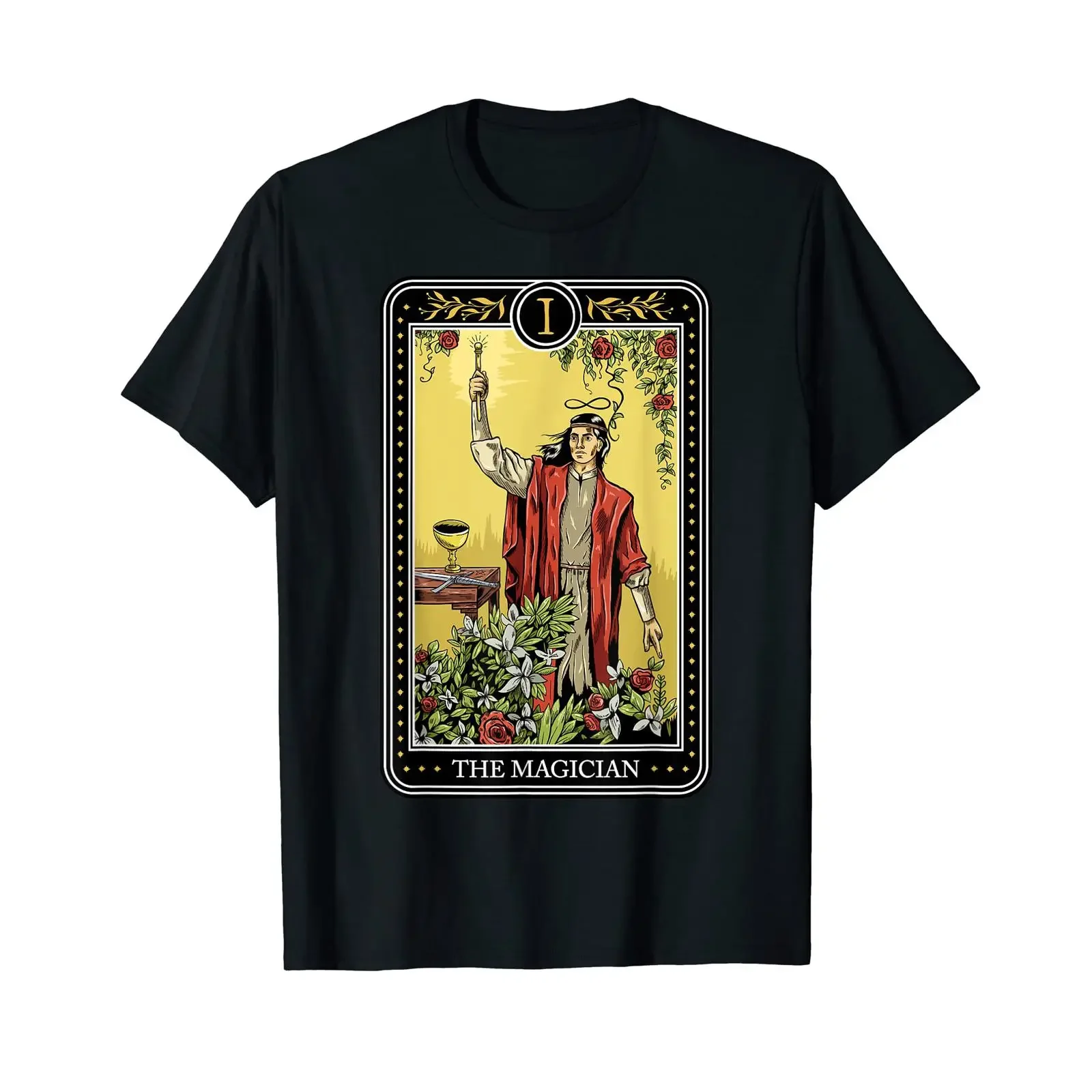 The Magician Tarot Card Psychic Occult Metaphysical T Shirt vintage Washed Top For Everyday Wear streetwear Comfortable Stylish