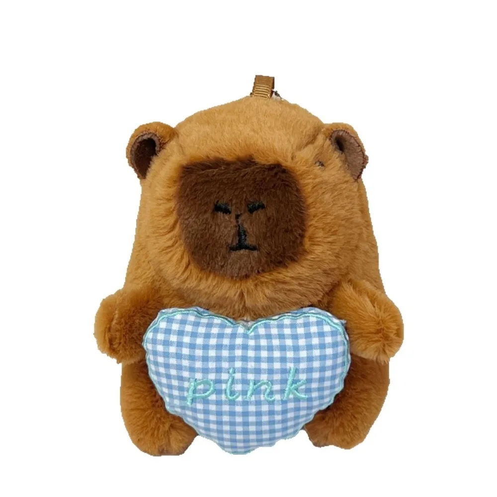 

Hot 4.3inch Capybara Doll Plush with Hanging Chain Bag Accessories Love Soft Cartoon Keychain Ornaments
