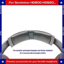 Upgraded Perforated Sheepskin Replacement Headband Cushion Compatible with Sennheiser HD800 HD800S HD820 Drop HD8XX Headphones