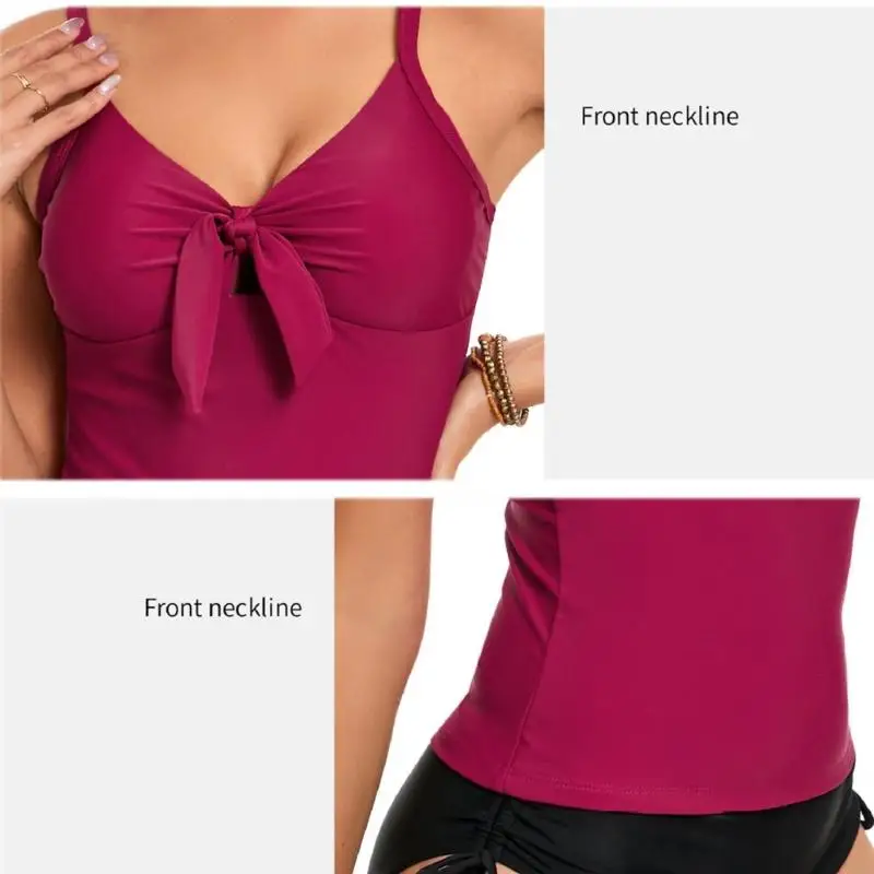 x9ff نساء من قطعتين من قطعتين السباحة مع V tankini و tankini وخصص عالي القابلة للتعديل حزام الكتف حزام الدعاوى