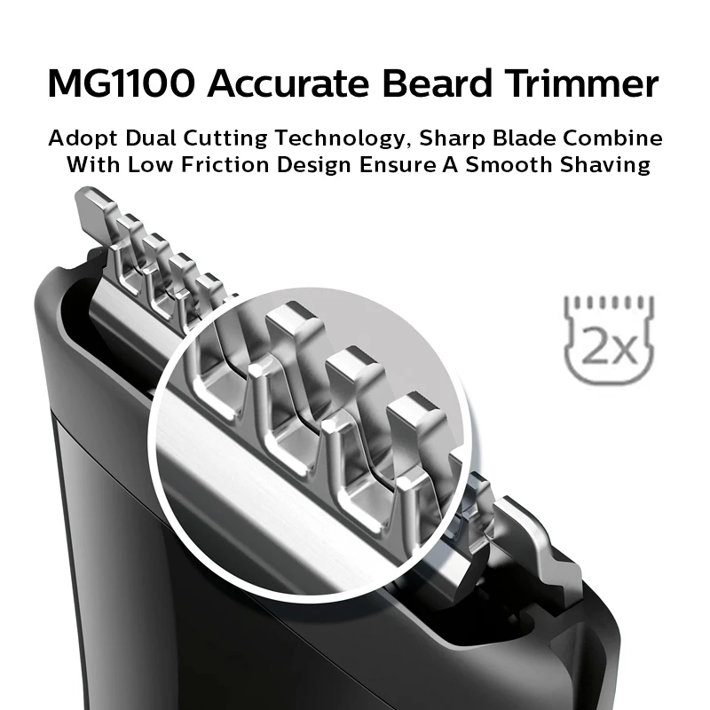 Philips MG1100 Electric Shaver Accurate Beard Styler Facial Hair Grooming Trimmers 3 Size Combs Battery Powered Shaving Razor