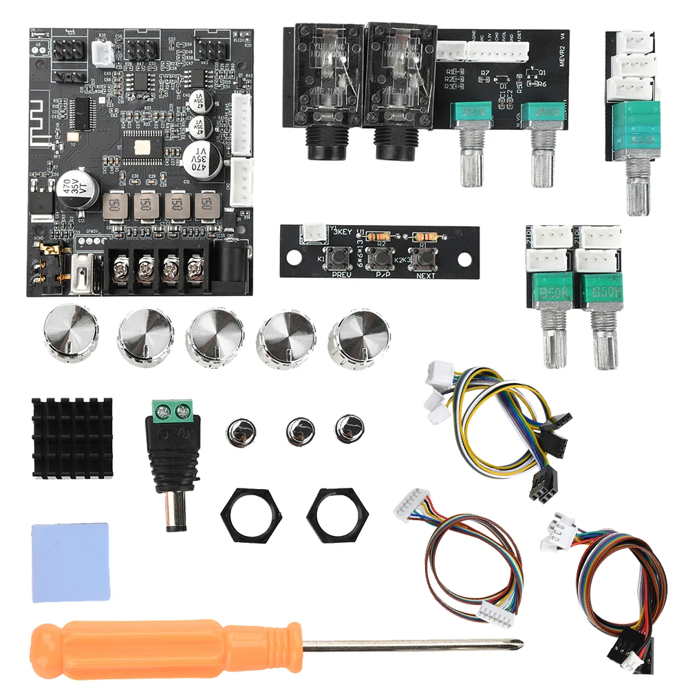 DC 12-24V 502T TPA3116D2 Dual Channel 50W*2 Lead Microphone Audio Integrated Machine Bluetooth Amplifier Board Module