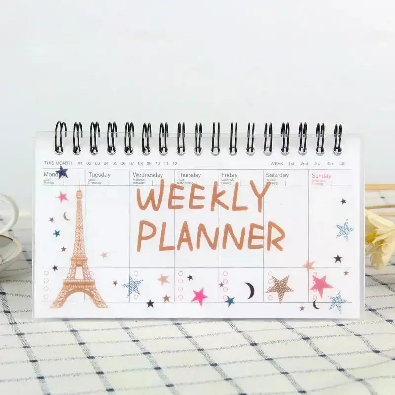 Kawaii Weekly Planner Notebook Journal Agenda 2024 Cure Diary Organizer Schedule School Stationary Office Supplies Gift