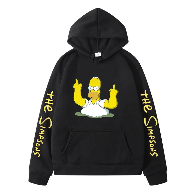 The Simpsonss Homer Jay Simpson Casual Hoodie Anime Printed Sweatshirts Fleece Mens and Womens Hooded Pullovers Sports Clothing