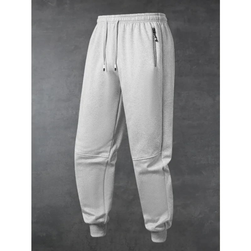 

Men's Autumn and Winter Velvet Casual Wide-leg Loose Sweatpants Solid Color Elastic High-waisted Trousers