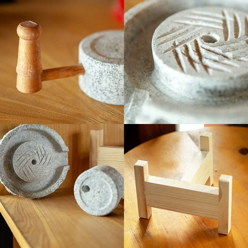 Natural Small Stone Grinding Home Ornaments, Nostalgic Grinding Disc Decorations, Creative Retro Gifts