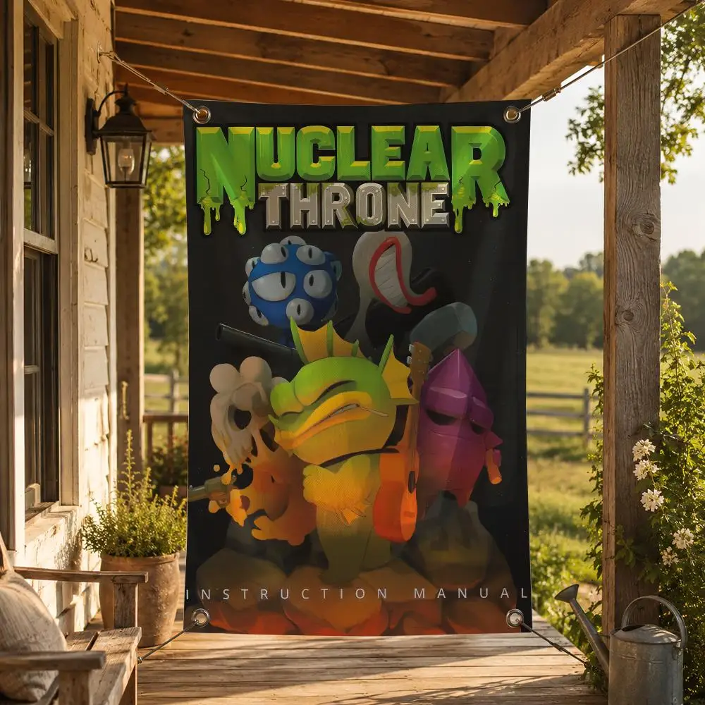 Indie Game N-Nuclear Throne Flags Decorative Flag Banner for Indoor Outdoor Wall Garden Yard Porch Patio Home Party Decor
