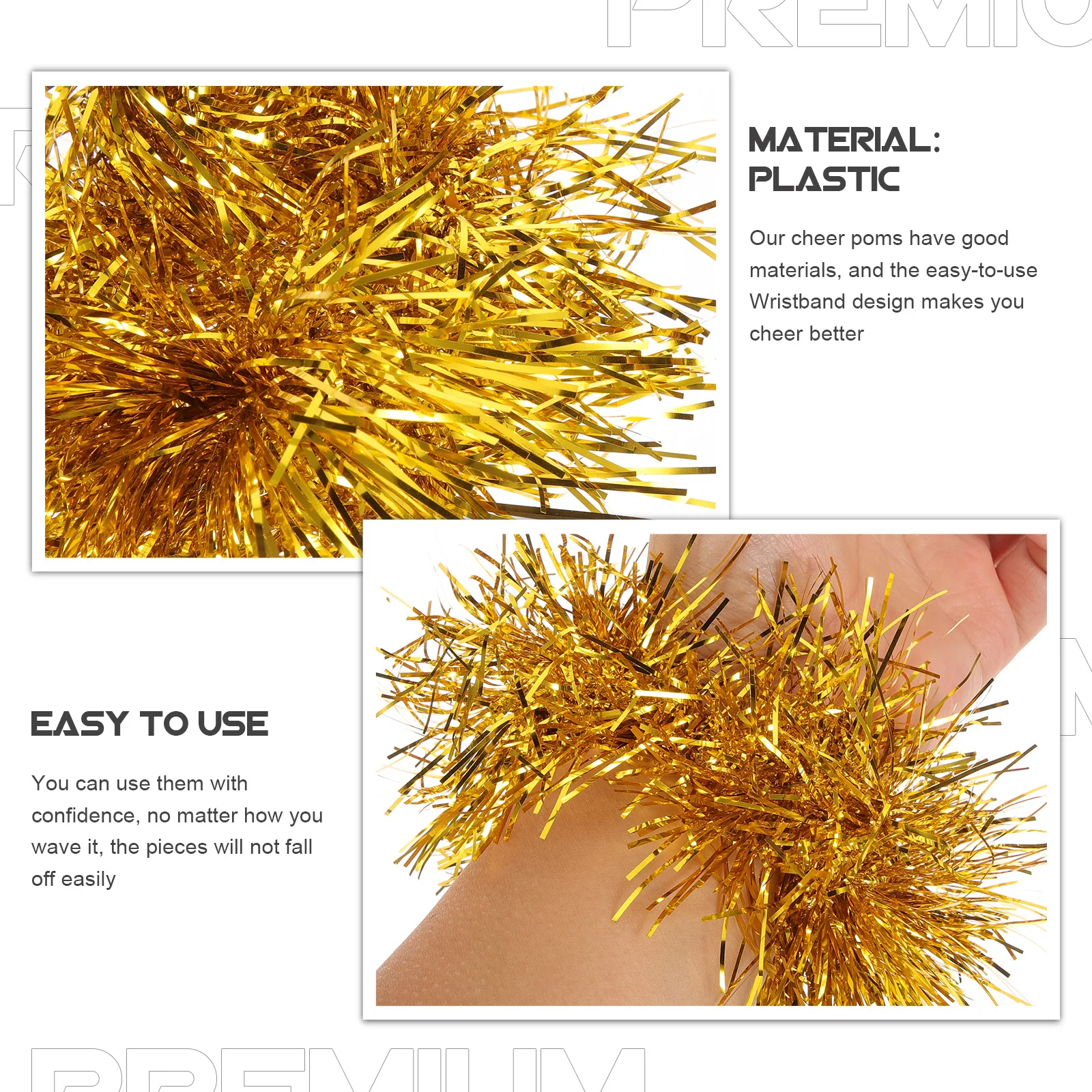 

10Pcs Wrist Flower Bracelet Cheerleader Accessories Compact Reusable Fade Resistant Lightweight Spirit Pompom for Events