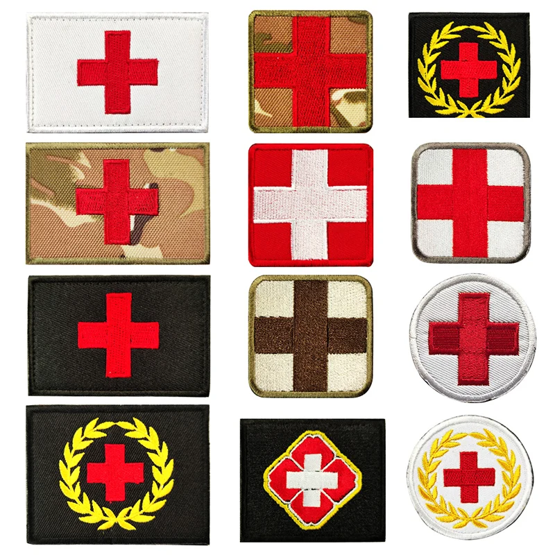 medic rescue Embroidered patch Hook and Loop Applique Armband Military Tactic Badge Backpack DIY Apparel Accessories