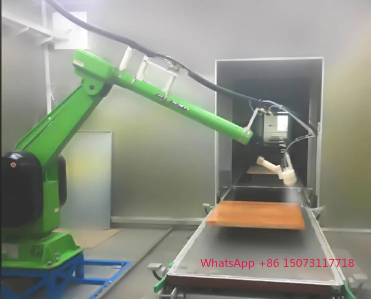 Automatyczny robot do malowania drewnianych mebli, programowanie darmowe, malowanie automatyczne ramionem robota do mebli.