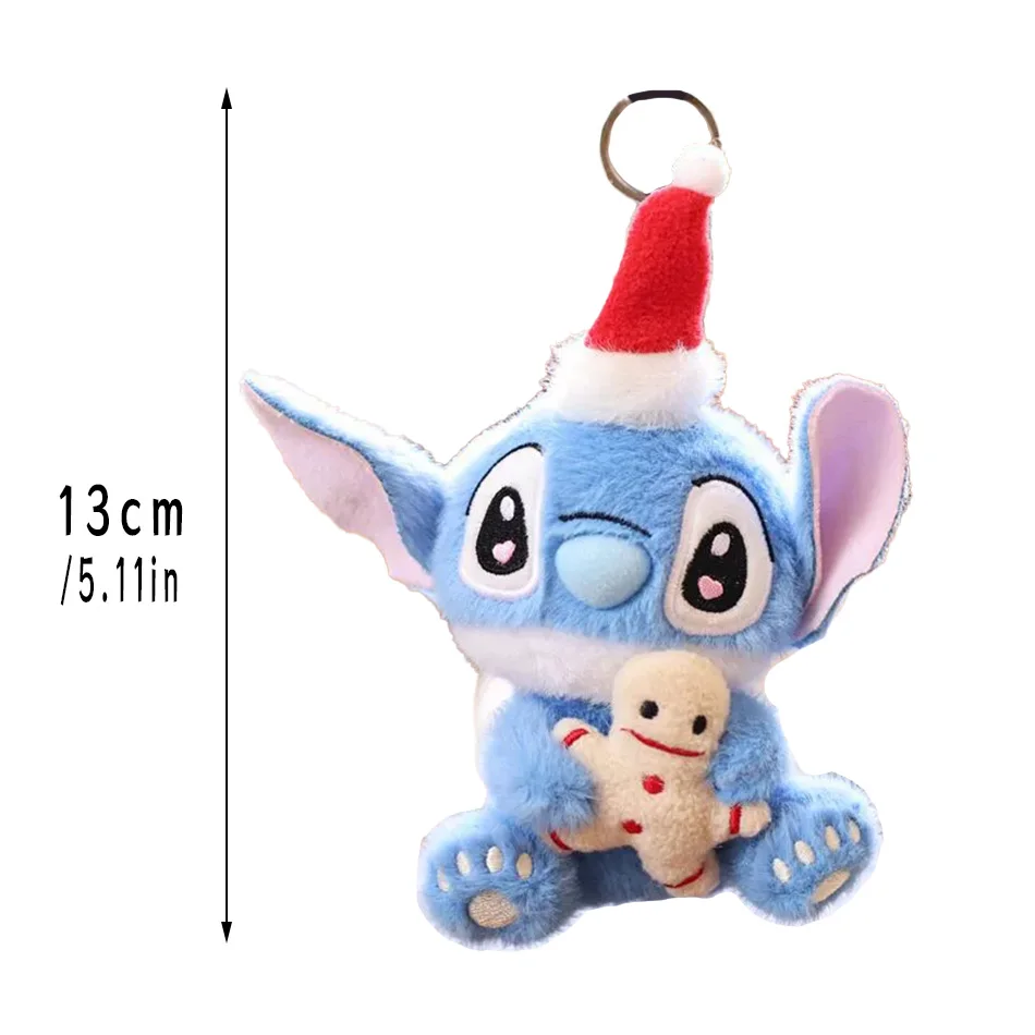 Anime Figures Stitch Plush Keychain Christmas Seris Keychains Plushie Keyring Doll Backpack Pendant Christmas Gift Girl toys